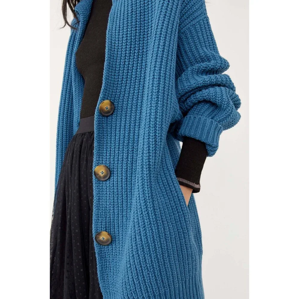 🎉LAST CHANCE🎉 NWT Free People Swim Too Deep Cardi / Peacock Plume - Picture 4 of 6